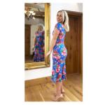 Blue Floral Flippy Hem Dress