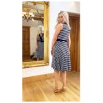 Navy and White Stripe Fit & Flare Dress