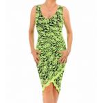 Lime Green Lace Ruched Dress