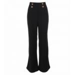 Black High Waisted Wide Leg Stretchy Trousers