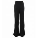 Black High Waisted Wide Leg Stretchy Trousers