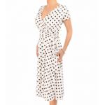 Ivory and Black Polka Dot Fit and Flare Dress