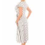 Ivory and Black Polka Dot Fit and Flare Dress