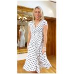 White and Black Polka Dot Fit and Flare Dress