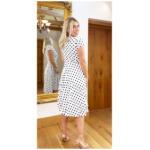 White and Black Polka Dot Fit and Flare Dress