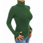 Forest Green Polo Neck Clingy Jumper