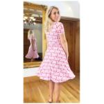 Red and Pink Tea Dress