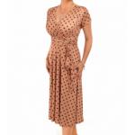 Mocha Pink Polka Dot Fit & Flare Dress