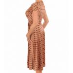 Mocha Pink Polka Dot Fit & Flare Dress