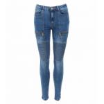 Denim Biker Style Super-Skinny Jeans