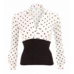 Ivory Polka Dot Printed Corset Top