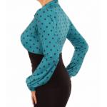 Teal Polka Dot Printed Corset Top