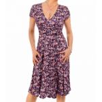 Purple Ditsy Print Tea Dress