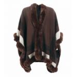 Chocolate Brown Faux Fur Trim Cape