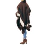 Chocolate Brown Faux Fur Trim Cape