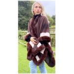 Chocolate Brown Faux Fur Trim Cape