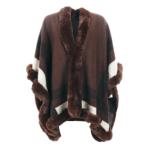Chocolate Brown Faux Fur Trim Cape