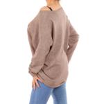 Mocha Oversized Sparkly Slouch Jumper