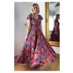 Vibrant Multi Print Button Detail Maxi Dress