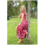 Red and White Floral Print Button Through Maxi Dress