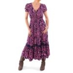 Pink and Navy Paisley Button Through Midi Dress