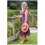Pink and Navy Paisley Button Through Midi Dress