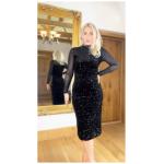 Black Velvet Sequin and Mesh Midi Dress