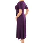 Purple Fit and Flare Flutter Sleeve Dress