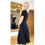 Black Fit and Flare Flutter Sleeve Dress