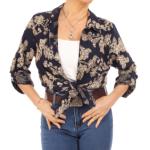 Navy Blue Embroidered Long Sleeve Shirt