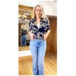 Navy Blue Embroidered Long Sleeve Shirt