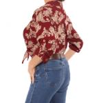 Burgundy Embroidered Long Sleeve Shirt