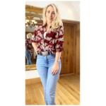 Burgundy Embroidered Long Sleeve Shirt