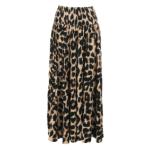 Animal Print Shirred Waist Palazzo Pants