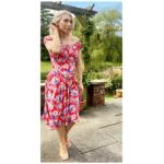 Red Print off the Shoulder Fit & Flare Dress