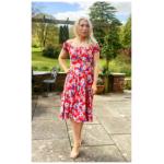 Red Print off the Shoulder Fit & Flare Dress