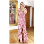 Red Paisley Print off the Shoulder Maxi Dress