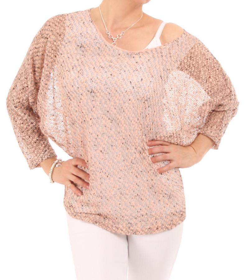 Pink Marl Batwing Top