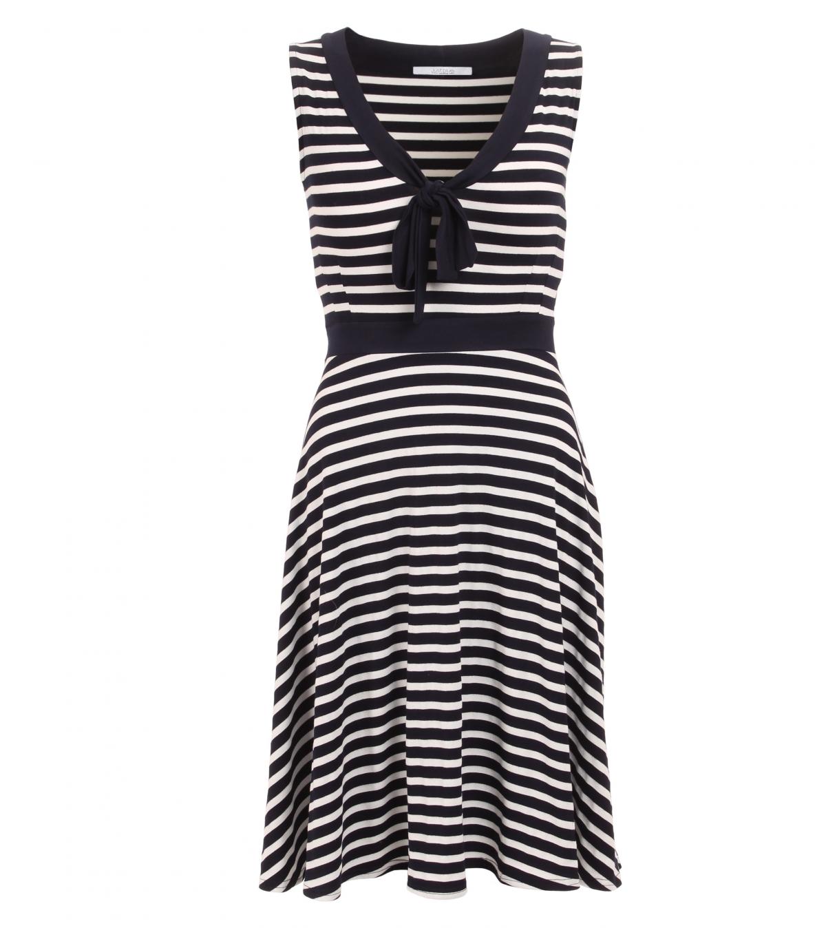 Navy and White Stripe Fit & Flare Dress