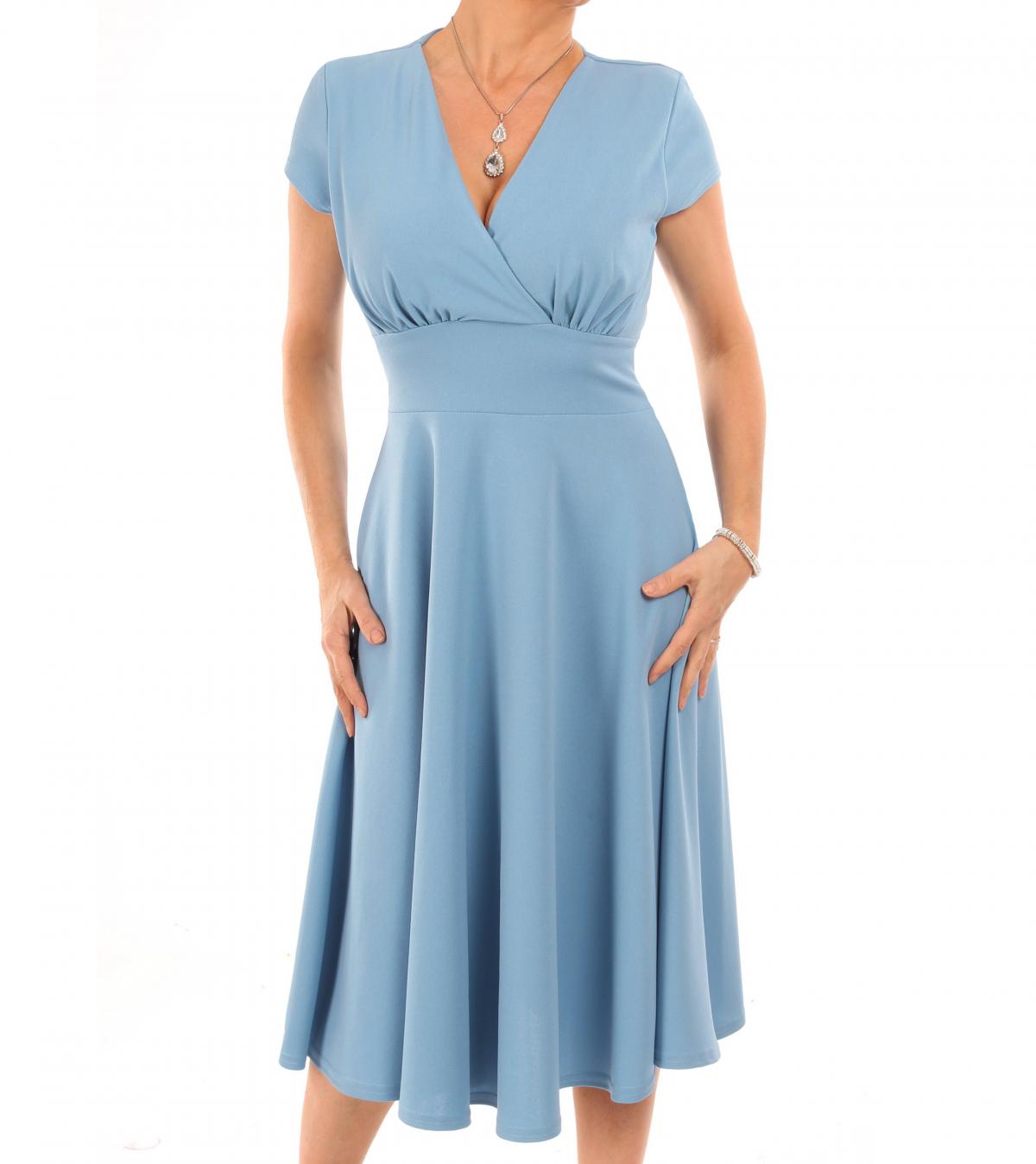 Cornflower Blue Fit and Flare Dress