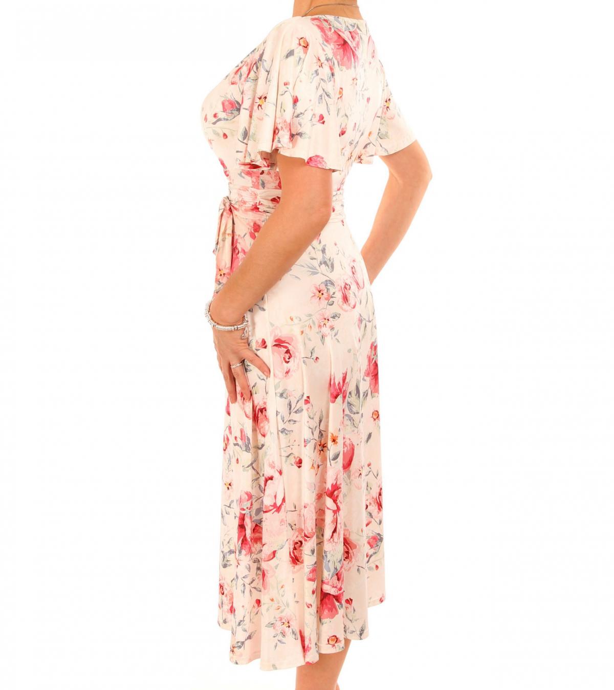 Cream And Pink Flower Dress main image 0